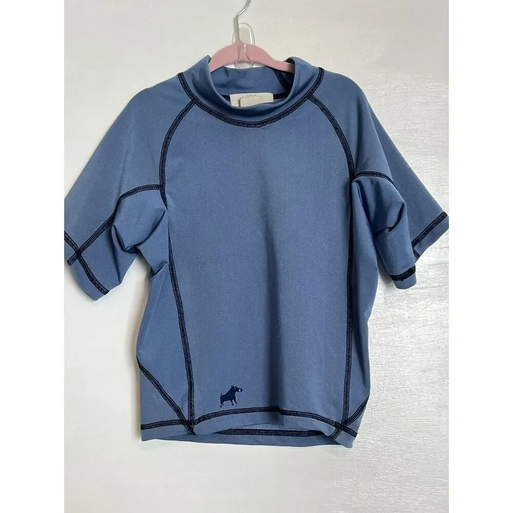 Wes & Willy Toddler Boys Blue Rash Guard Half Sleeve Surf Swim Summer Beach 4T
